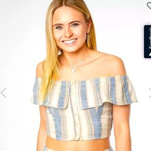 Others follow off shoulder top button up great condition size small